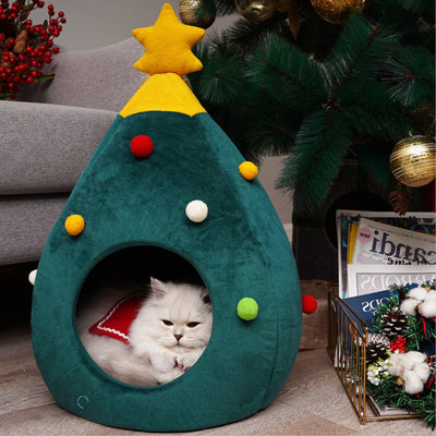 Christmas Tree Pet Bed Winter Warm