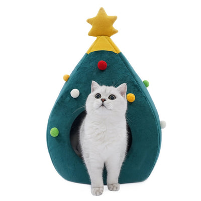 Christmas Tree Pet Bed Winter Warm