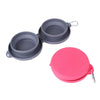 Rubber Foldable Double Bowl Pet Feeding