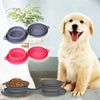 Rubber Foldable Double Bowl Pet Feeding