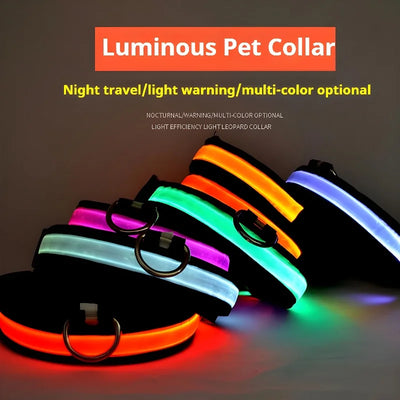 Dog Collar Nylon LED Night Safety