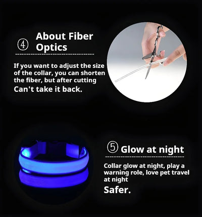 Dog Collar Nylon LED Night Safety